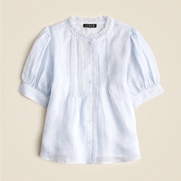 J. Crew Tops - J. Crew Soft Blue Puff Sleeve Top XL